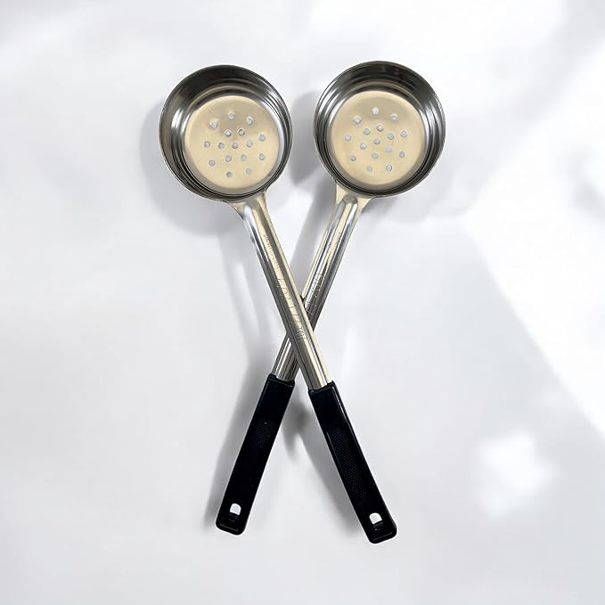 6 Ounce Slotted Stainless Steel Portion Control Ladle Spoon - Image 9