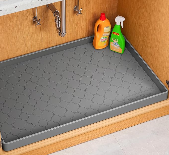 Jin&Bao Waterproof Under Sink Mat 31" x 19", Thick Silicone Mat Cabinet by Jin%26Bao