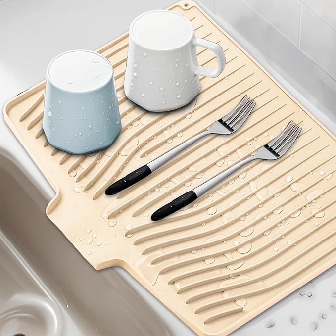 Silicone Dish Drying Mat for Kitchen Counter, Dish Drainer Mat, Non-Slip Drying - Image 7