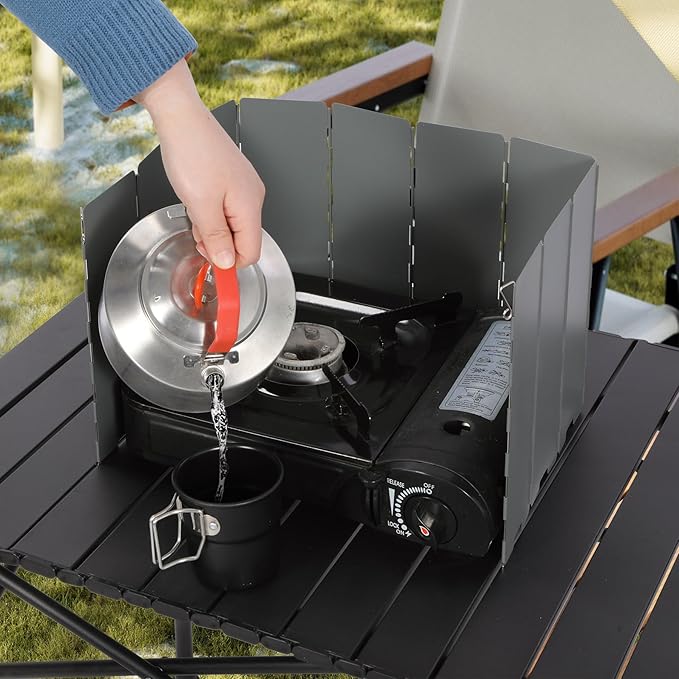 REDCAMP 10 Plates Folding Camping Stove Wind Screen, Heavy-Duty Iron Outdoor - Image 9