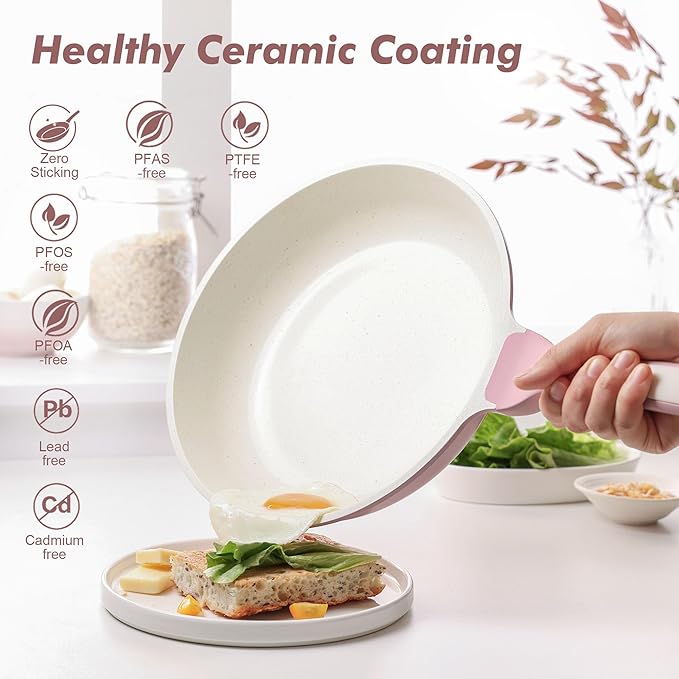 SENSARTE Nonstick Ceramic Frying Pan 10-Inch, Healthy Non Toxic Skillet - Image 2