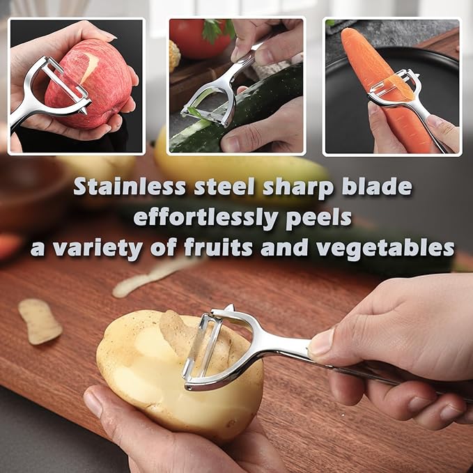 Vegetable Peeler with Bottle Opener, Stainless Steel, Razor-Sharp Blade - Image 2