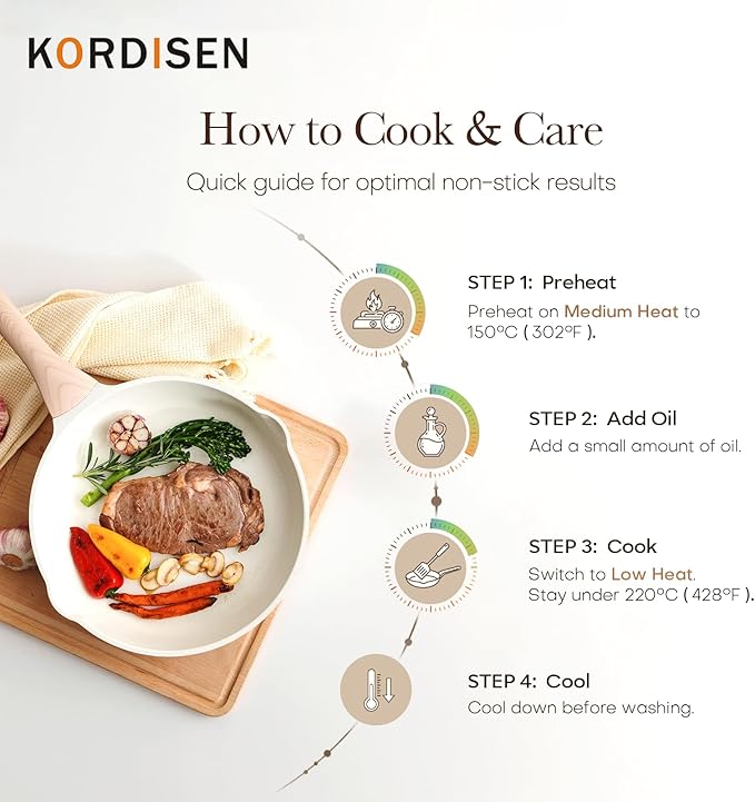 Kordisen Nonstick Ceramic Frying Pan, 11 Inch Ceramic Skillet, Healthy Non - Image 4