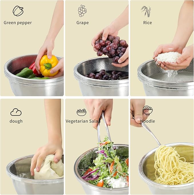 304 Stainless Steel Microporous Colander, 1.5QT Large Capacity - Image 4