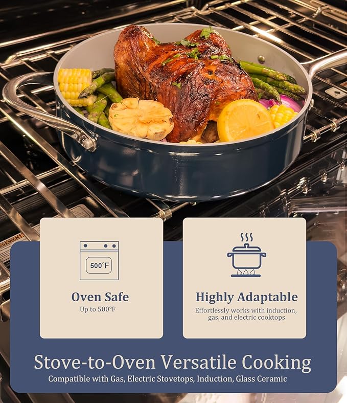 CookinCraze Stock Pot 4.5QT Nonstick Ceramic Dutch Oven Pot - Image 5