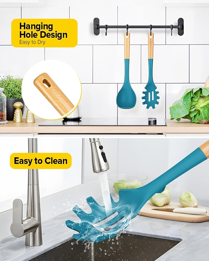 Silicone Soup Ladle and Spaghetti Spoon Set - Image 6