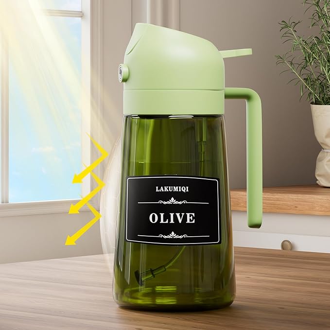 LAKUMIQI 2 in 1 Oil Sprayer for Cooking, 16oz Olive Oil Dispenser Bottle for - Image 3