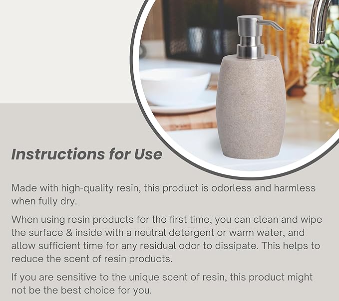 Clasin Home Sandstone Textured Resin Soap Dispenser - Image 6