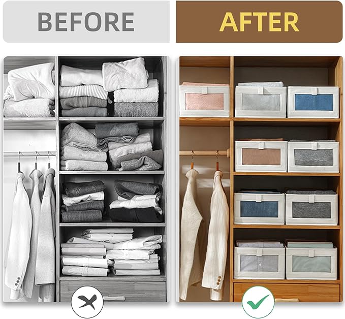 Linen Closet Organizers And Storage, 10 Pack Closet Storage Bins Linen Closet - Image 3
