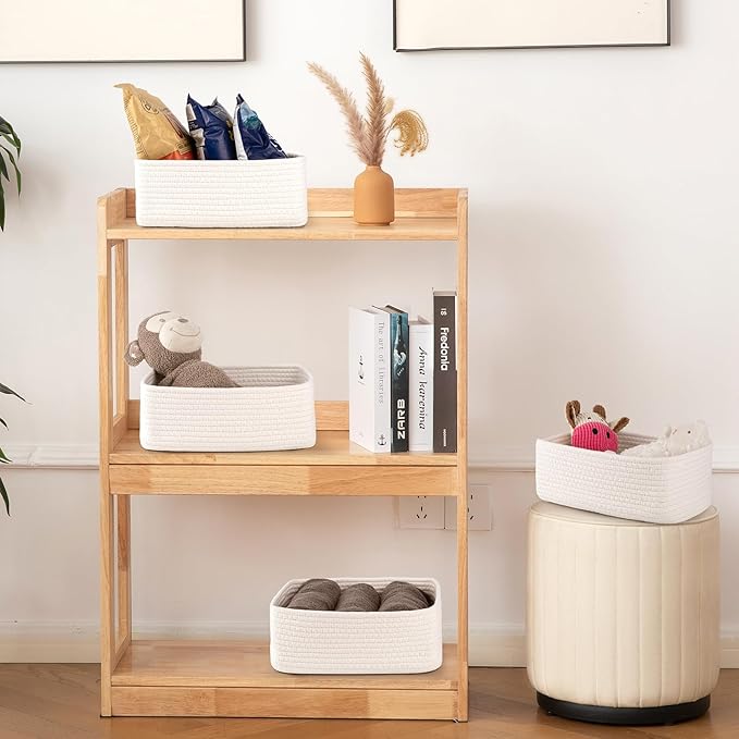 OIAHOMY 4 Pack Storage Baskets for Organizing, Small Bins for Shelves, Cute - Image 6