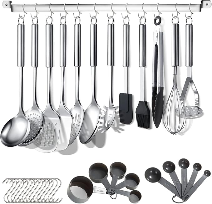 Berglander Kitchen Utensils Set 38 Pieces, Stainless Steel Cooking Utensils Set by Berglander