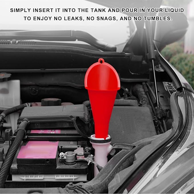 Oil Funnel, Plastic Long Neck Multi-Purpose Spill Saver Funnel, Engine Oil - Image 4