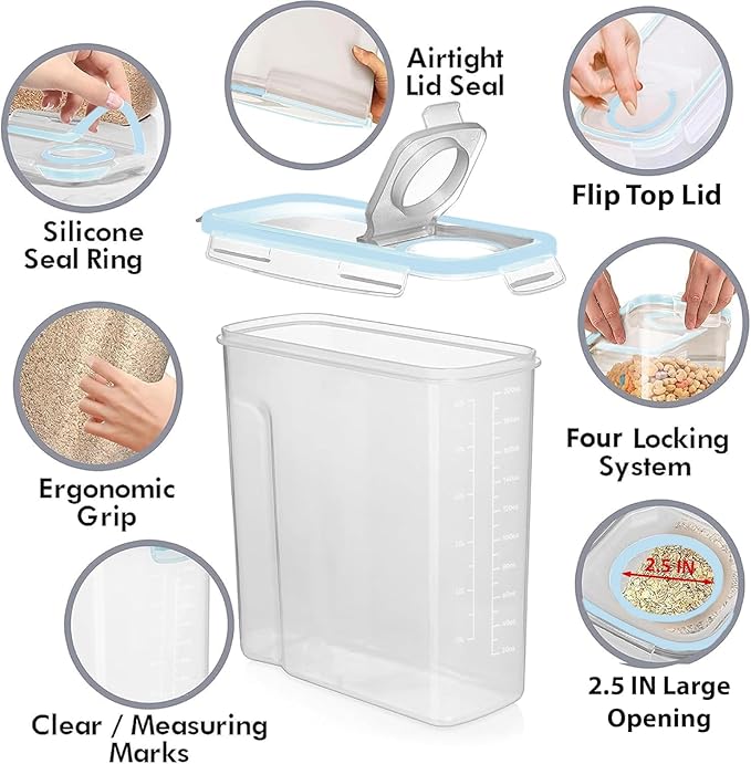Shazo 2 Pack EXTRA Large Airtight Food Storage Cereal Containers - Image 5