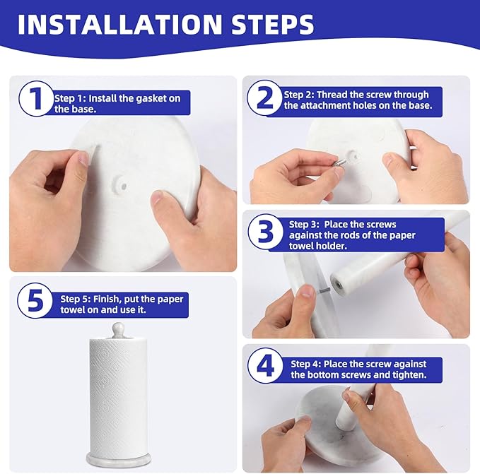 Natural Marble Paper Towel Holder - Image 4