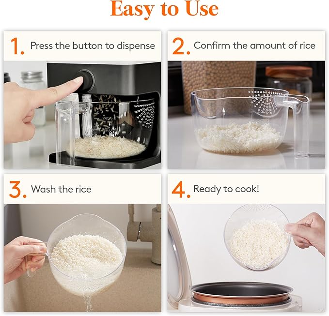 Lifewit 2 Pack Rice Dispenser 25 Lbs, Rice Storage Container Sealed Moisture - Image 8