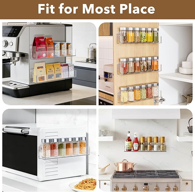 Transparent Acrylic Adhesive Spice Rack - Image 6