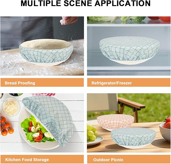 Reusable Bowl Covers for Bread Proofing（2 Large）- Cotton Beeswax Bowl Covers - Image 5