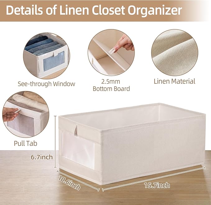 Linen Closet Organizers And Storage, 8 Pack Closet Storage Bins Linen Closet - Image 2