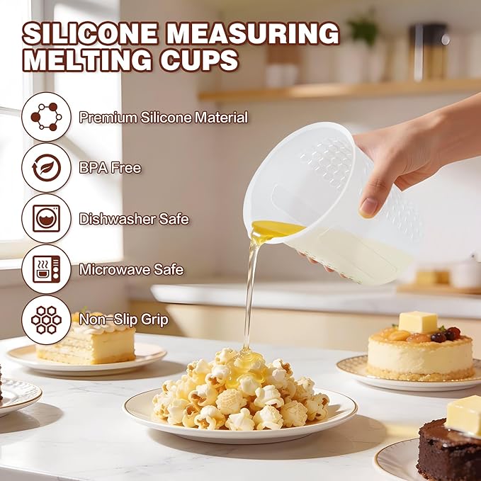 Silicone Measuring Cups Set 125ml + 250ml + 500ml - Image 5