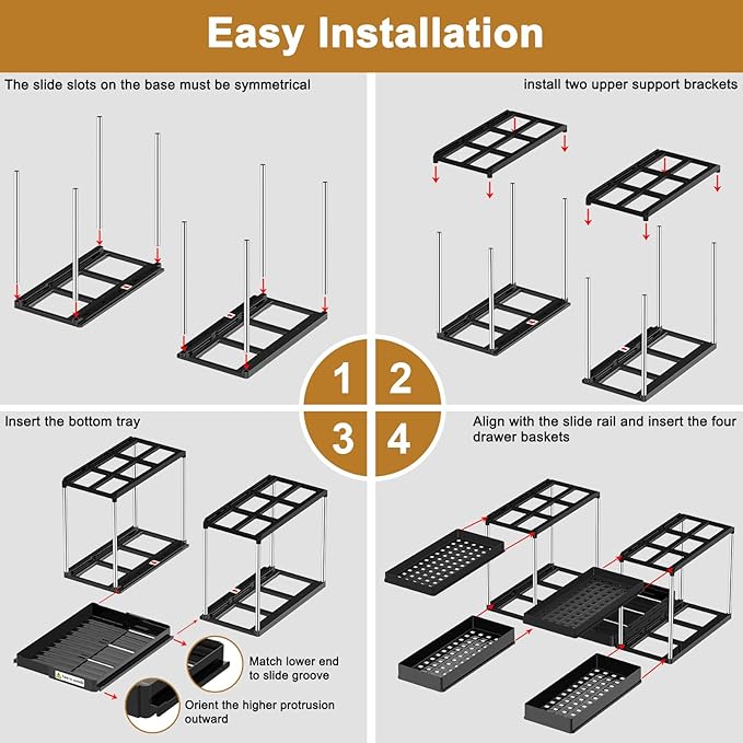 NIUXX Expandable Under Sink Organizer: 2 Tier Under Cabinet Organizer - Image 8