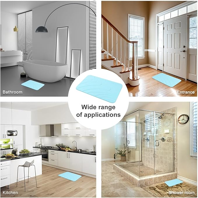 2 Pack Diatomaceous Earth Shower Mat, Stone Bath Mat, Nonslip Super Absorbent - Image 7