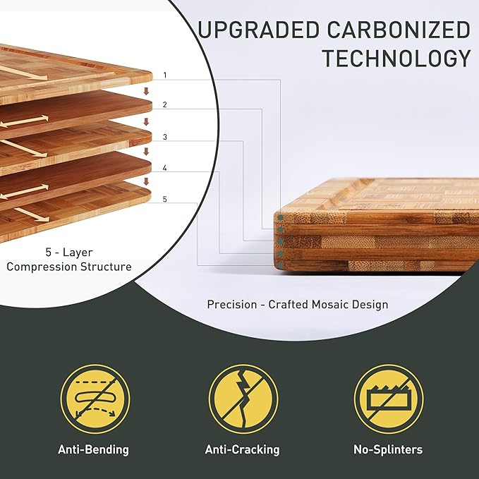 Extra Large Bamboo Cutting Board Non Slip Over Sink Kitchen 2025 First - Image 4