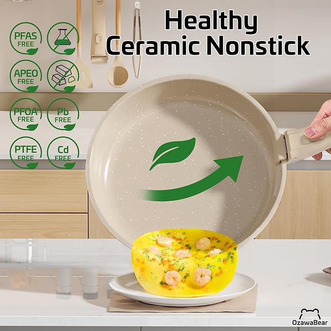 26 Pcs Pots and Pans Set Non Stick, Ceramic Cookware Set Non Toxic - Image 3