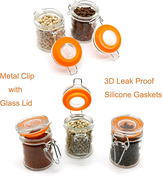 1.7 oz Mini Glass Spice Bottles, 24 Pack Small Glass Jars - Image 5