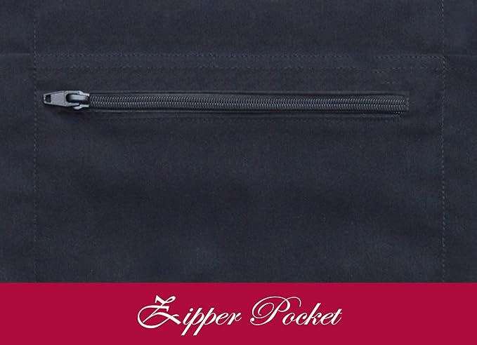 7 Pockets Server Aprons with Zipper Pocket - Image 3
