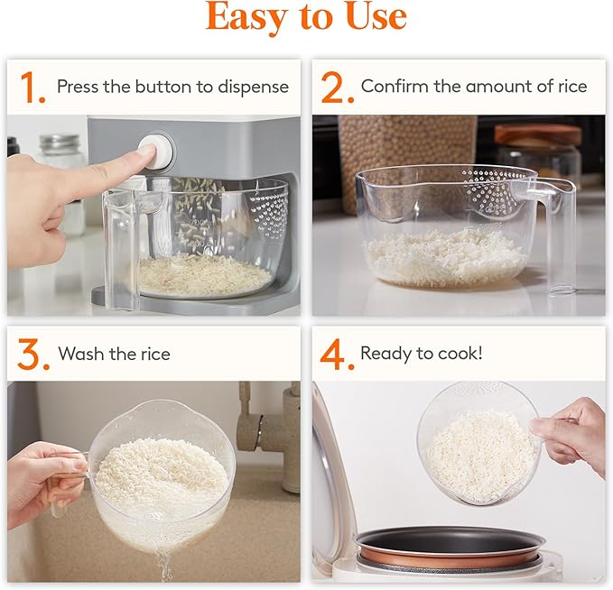 Lifewit Rice Dispenser 25 Lbs, Rice Storage Container Sealed Moisture Proof - Image 9