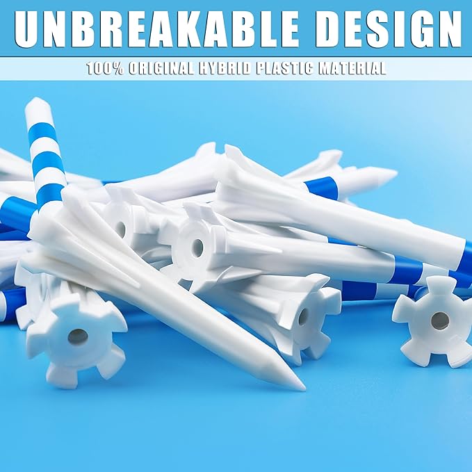 ++Champkey CHAMPKEY Advanced 5-Prong Plastic Golf Tees 120 or 100 Pack - 50% Ball Contact Surface Optimization with Longer Distance Performance Golf Tees Plastic