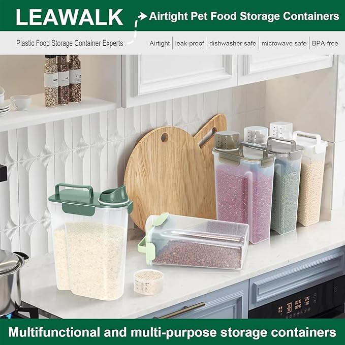 LEAWALK 5-7Lbs Cat Dog Storage Container, Portable Pet Food Containers - Image 7