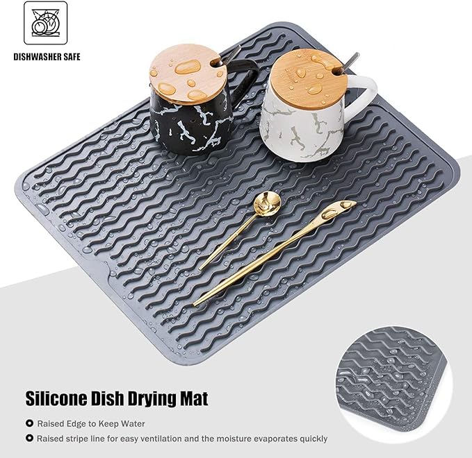Large 24" x 18" Silicone Dish Drying Mat - Image 5