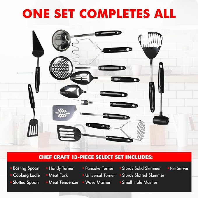 Chef Craft Select Sturdy Masher, 10.25 inch, Stainless Steel/Black - Image 4
