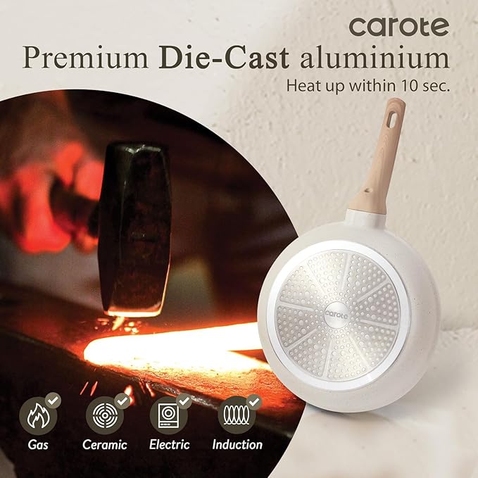 CAROTE Non Stick Frying Pan Skillet, Omelet Pan, Healthy Non Toxic Granite Chef - Image 6