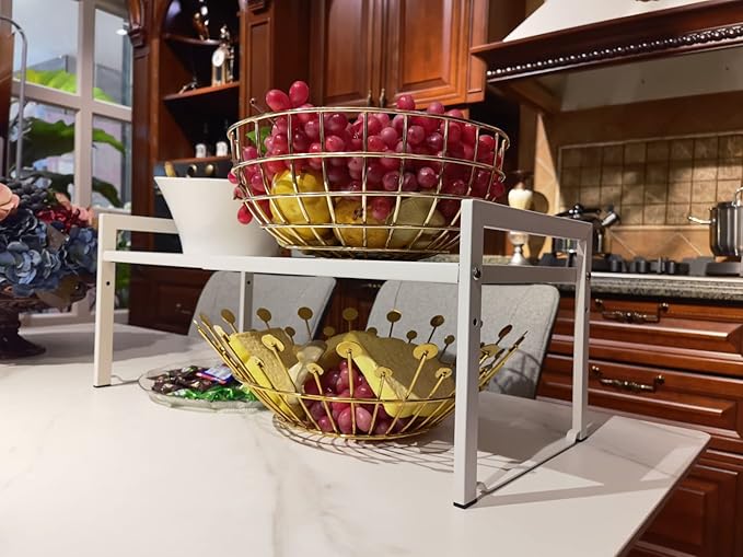 Expandable Cabinet Shelf Organizer 16-26" L Stackable Kitchen Counter Shelf - Image 7