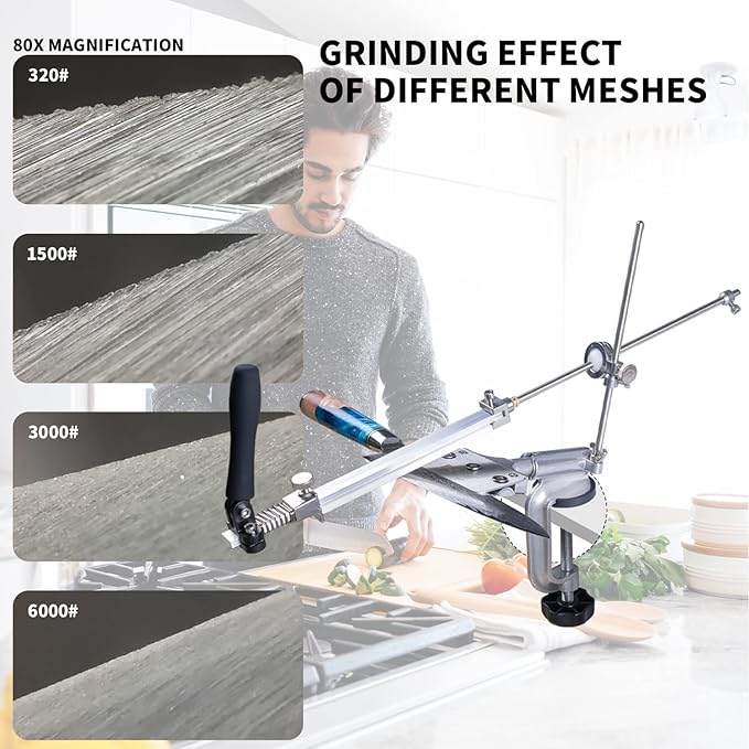 CWOVRS Knife Sharpening System, RX-008 Professional Knife Sharpener, 360° Flip - Image 7