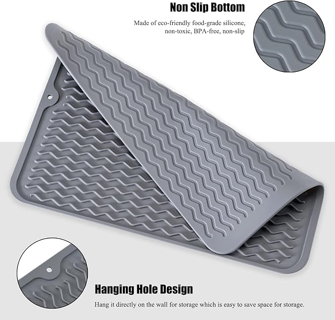 Large 14" x 11" Silicone Dish Drying Mat - Image 4