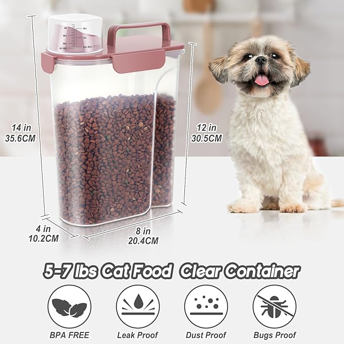 LEAWALK 5Lbs Airtight Cat Dog Food Storage Container - Image 6