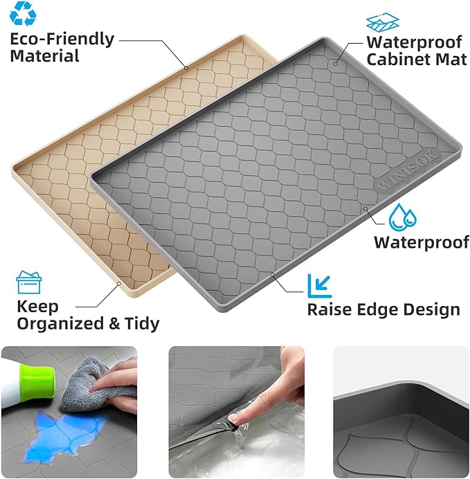 Winisok Silicone Under Sink Mat 22" x 22", kitchen Essentials and Gadgets - Image 2