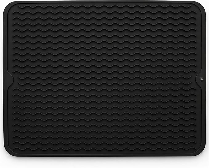 Silicone Drying Mat 16 × 12 – Black Non-Slip Sink Mat by Unknown