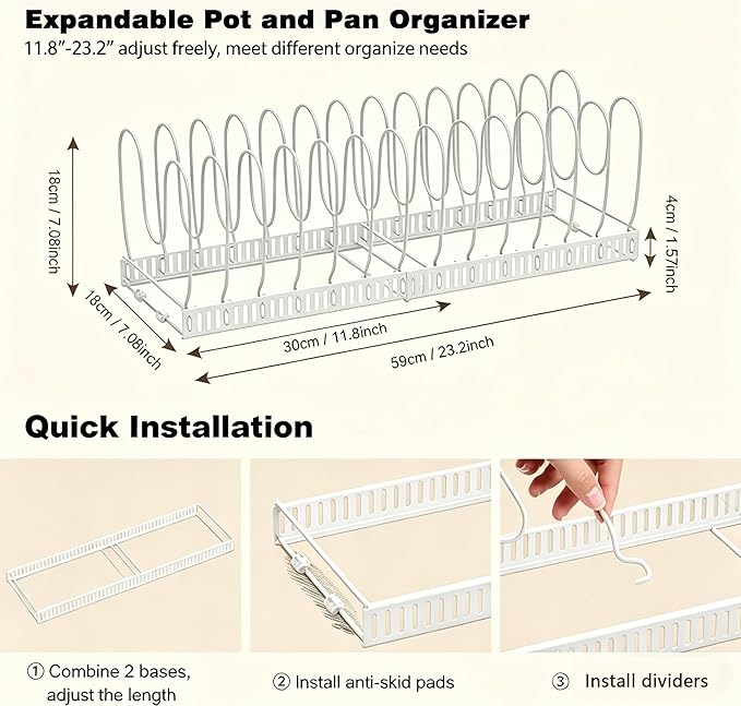 Expandable Pot and Pan Organizer - Image 2