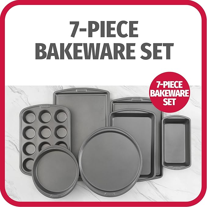 GoodCook Everyday 7-Piece Non-Stick Bakeware Set – 2 Cookie Sheet Pans - Image 2