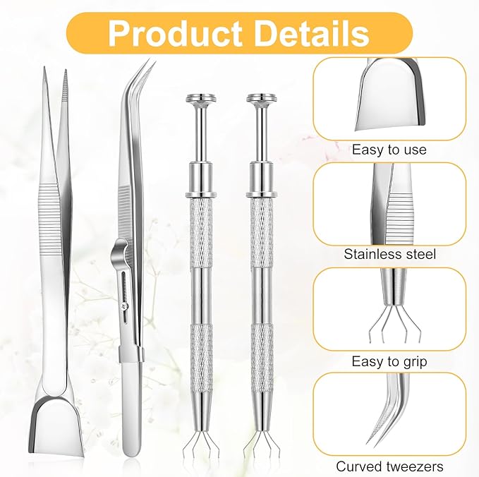 4 PCS Cake Decorating Tools Set, Stainless Steel Pearl Sprinkles Pen Pearl - Image 3