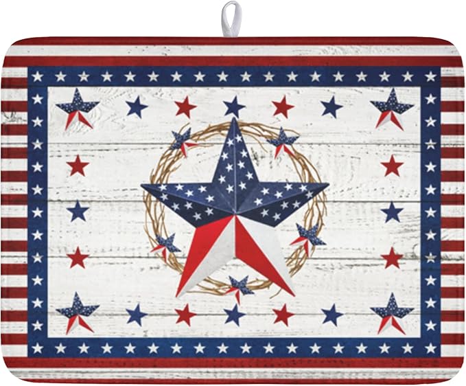 4th of July Patriotic Dish Drying Mat by Unknown