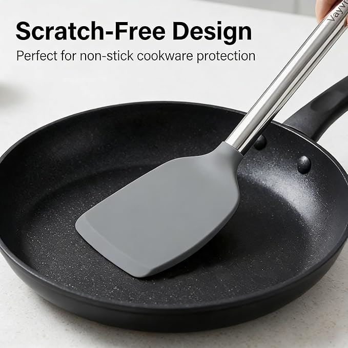 Vayvnt 4 PCS Cooking Utensils Set, Silicone Kitchen Spatula Set - Image 4