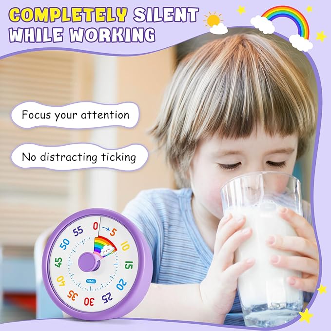 HIPPIH Visual Timer for Kids, 60 Minute Countdown Timers for Classroom Kitchen - Image 6