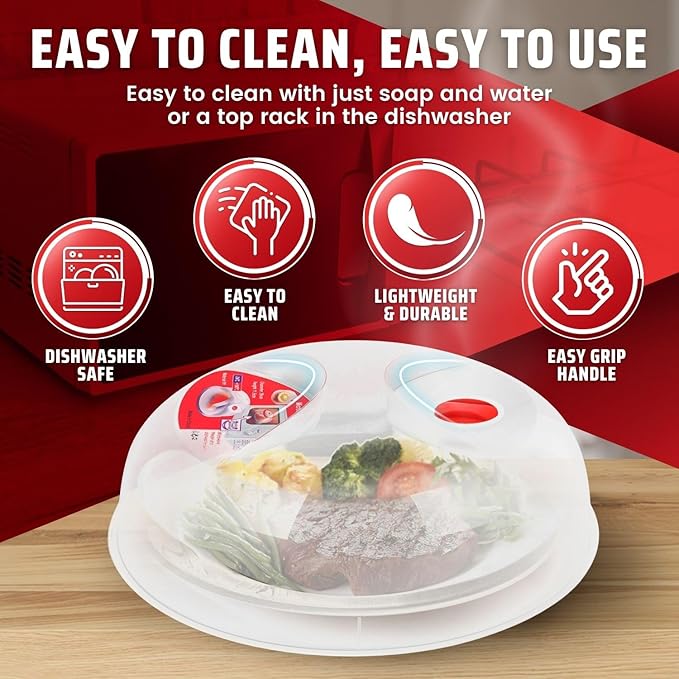 Flexzion 2 Pack 10 Inch Small Microwave Splatter Cover - Image 4