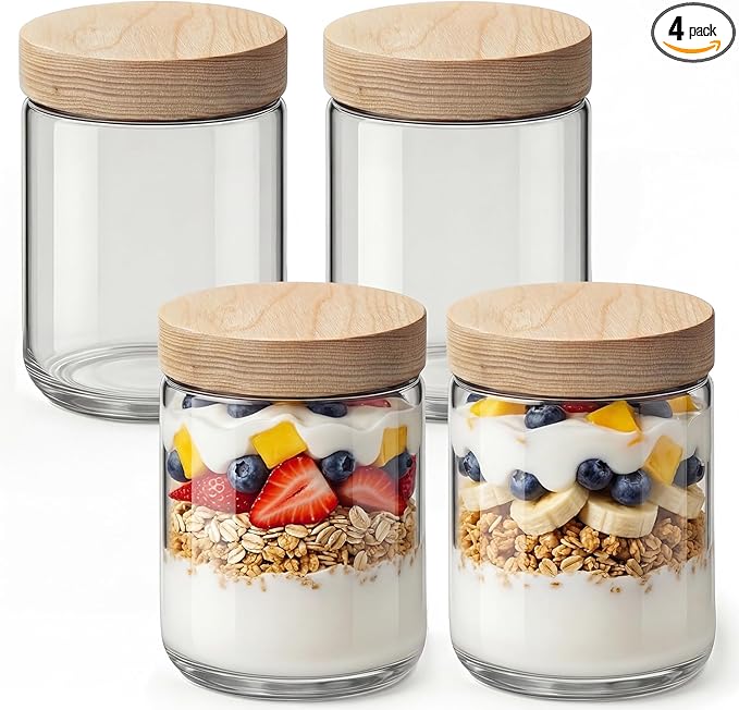 16oz 4 Pack Overnight Oats Containers by Osfel
