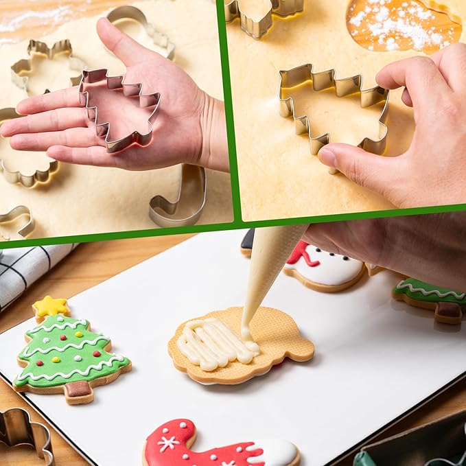 Husfunov Christmas Cookie Cutters Set 6 Pieces, Stainless Steel Metal Cutter - Image 4